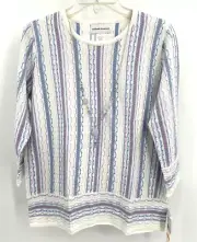 ALFRED DUNNER VICTORIA FALLS LIGHTWEIGHT SWEATER Womens Small Removable Necklace