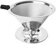 AIMALL Stainless Steel Coffee and Tea Cup Drip Filter, Reusable Pour Over Funnel, Mesh Holder Design, Durable and Easy to Clean, 4.72x2.6x3.54 Inches