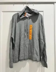 Women’s NWT Gray Hillary Radley Hooded Pullover Sweatshirt