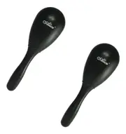 Alice A043SE Pair of Maracas - Black - Long Handle Shaker Sound Oval Shaped