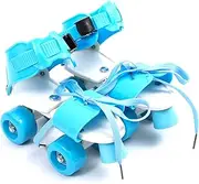Pair Kids Adjustable Roller Skates 26-32 Yards with Buckle & Shoelaces, Ideal for Boys, Girls
