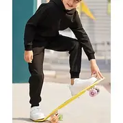 Boys' 3D Solid Color Hoodie Sweatpants Set Sports Suit Tracksuits Long Sleeve Spring Fall Daily Basic Casual Kids 4-12 Years Hooded Outdoor Vacation Sports Ta