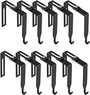 Leefasy 10 Pieces Cubicle Hangers Picture Hangers Black Partition Hangers Cubicle Wall Hooks for Wall Clothes Hat Mirror Door