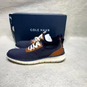 Cole Haan Mens Generation Zerogrand Sneaker Blue Gray knit Stitch Size 10.5 NEW