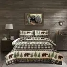 Queen Size Rustic Bedding Lodge Bed Quilts Queen Plaid Quilt Bed Spread Country