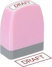 uxcell Draft Notice Stamp Self Inking, Red Ink Office Stamps Pre Inked Message Stamp Refillable Business Stamp, Pink