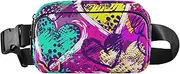 [GuoChe] Fashionable Waist Bag Fanny Pack Unisex Adults 1970s Disco Retro Grunge Graffiti Small Croose Body Purse with Adjustable Strap for Travel Running Hiking, 1970S disco retro grunge graffiti51, 8" x 5.3"