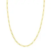 3.8mm Paperclip Chain Necklace Real 14K Yellow Gold ALL SIZES