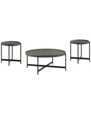 Alaterre Brookline 3Pc Living Room Set With 42In Round Coffee Table & Two 20In End Tables