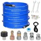 50FT Sewer Jetter Kit for Pressure Washer 5800 PSI Water Jet Drain Cleaner
