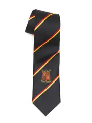 Snr Black/Gold/Red Tie With Crest