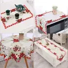 Christmas Tablecloth Lace Table Rectangle Cover Xmas Party Decoration