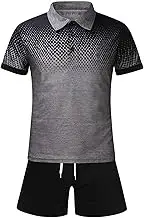 Running Shorts Tuxedo Suit for Men Short Sleeve Summer Beach Shorts Sets Men’s & Men Lightweight Gym Workout Athletic Suits & Sets