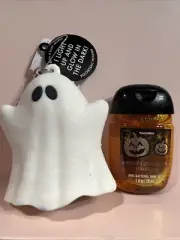Bath Body Works GHOST Hand Sanitizer PocketBac Holder NWT Glow Cinnamon Pumpkin