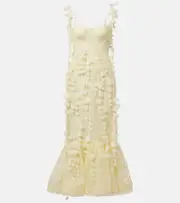 [Zimmermann] Zimmermann Dawning linen and silk midi dress AU 8 yellow