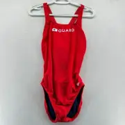 Speedo One-Piece Swimsuit Red Women's Size 42 Guard Eco Super Pro Racerback