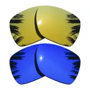 24K Gold Mirrored&Purple Blue Replacement Lenses for-Oakley Deviation Polarized