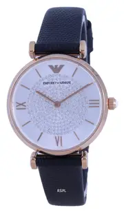 Emporio Armani Gianni T-Bar Crystal Accents Cabochon Crown AR11387 Ladies Watch