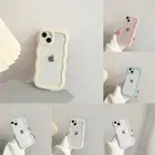 Simple Wave Back Case For iPhone 16 15 14 13 12 11 Pro Max Plus Shockproof Cover