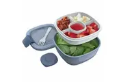Bentgo Salad Bowl To Go Stackable Lunch Dressing Container All-In-One- Slate