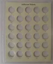 CAPS Album Jefferson Nickel Page 3 1958-1974 for Air-Tite Capsules 2050-3