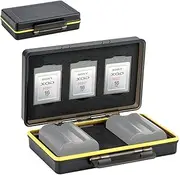 XQD Card Holder & Camera Battery Case for 3 XQD Cards + 2 Camera Batteries ≤59x39x20mm fits Nikon EN-EL15 EN-EL15a EN-EL15b on Z6 Z7 D850 D7500 D810A D810 D800 D800E D750 D610 D500 D7200 D7100 D7000