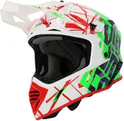 Acerbis X-Track S24, motocross helmet , color: White/Neon-Green/Red , size: M