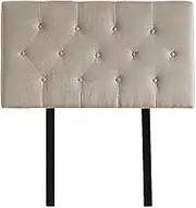 Linen Fabric Single Bed Deluxe Headboard BedHead - 80mm Thick Beige