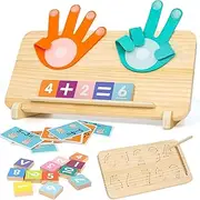 Counting Number Finger Toy, Preschool Children Math Manipulates Blocks, Develops Hand-Eye Coordination and Fine Motor Skills Game for Boys, Girls