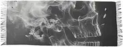 [AIXIWAWA] Women's Pashminas Scarf Black Skull Print, Shawls Wrap Lightwight with Tassel for Evening Dress Dinner Party, Multicolor