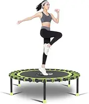 Newan 40'' Silent Fitness Mini Trampoline - Indoor Rebounder for Adults - Best Urban Cardio Jump Fitness Workout Trainer, Covered Bungee Rope System - Max Limit 330 lbs
