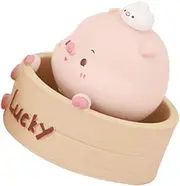 LIFKICH Cute Car Dashboard Pig Ornament Adorable Shaking Pig Figurine Unique Desktop Decoration for Home Office and Party Eye Catching Car Interior Decor
