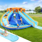 465X390CM AirMyFun Kids Inflatable Pool Water Double Slide Park Jumping Castle
