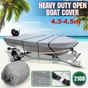 Heavy-Duty,4.3-4.5m Trailerable Open Boat Cover Fishing Runabout Waterproof Gray