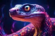 Snake Serpent UV tapestry, Blacklight Reactive, Psychedelic Wall Hanging, Trippy