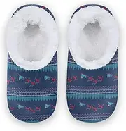[Caihoyu] House Slippers for Kids Girls Boys Fuzzy Fleece Anti-Slip Rubber Sole Lightweight House Shoes Bedroom Home Office Travel Yoga