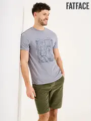 FatFace Grey Beeble Tile Graphic T-Shirt (AD2723) | $65