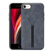 Denior For Apple iPhone SE 2020 Leather Case with Elastic Wallet Card Holder Slot Pocket Cover – Grey