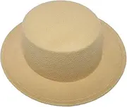 [COMVIP] Classic Unisex Wool Blend Fedora Hat Brim Flat Top Cloche Church Derby Cap Trilby Cosplay, Khaki, One size