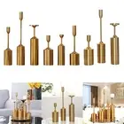 Modern Candle Holders Set of 3 Gold for Mantel Christmas Dining Housewarming