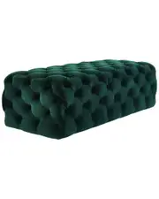 TOV Furniture Kaylee Jumbo Green Velvet Ottoman