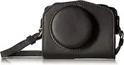 [CEARI] Vintage Leather Camera Case Bag with Strap for Canon Powershot G7X, G7X Mark II DSLR Camera - Black