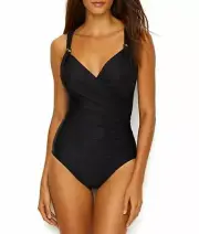 Miraclesuit BLACK Razzle Dazzle Siren One-Piece Swimsuit, US 12