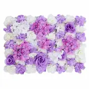 2X Purple+White Artificial Flower Panel Rose Hydrangea Wall Panels Wedding Party Backdrop