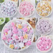 20 pcs Flatback Resin Bowknot Star Decor Dotted Cabochons Craft Accessories 18mm