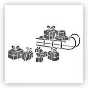 Sleigh with Presents Christmas Stencil - Choose a Size - Laser-Cut Reusable