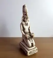 An ancient Egyptian Pharaonic statue, handmade from antique stone