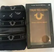 True Religion 3 Pack Modal Underwear Boxer Briefs Premium Stretch Luxe Touch M