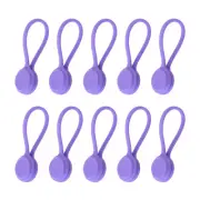 10Pcs Reusable Silicone Magnetic Cable Ties Cord Wrap Organizer Purple