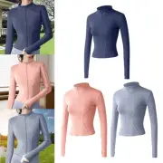 Sports Jacket Women Polyester Spandex with Stand up Collar Fashion Lightweight